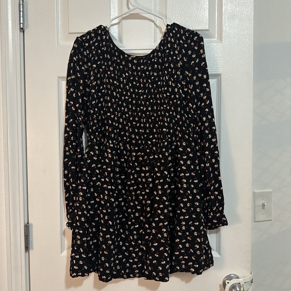 Free People Black Floral Dress